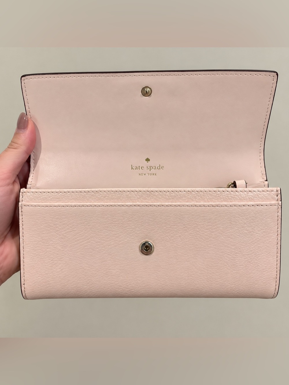 Kate Spade New York Wellesley Jean Pink Pebbled Leather Continental Flap Wallet